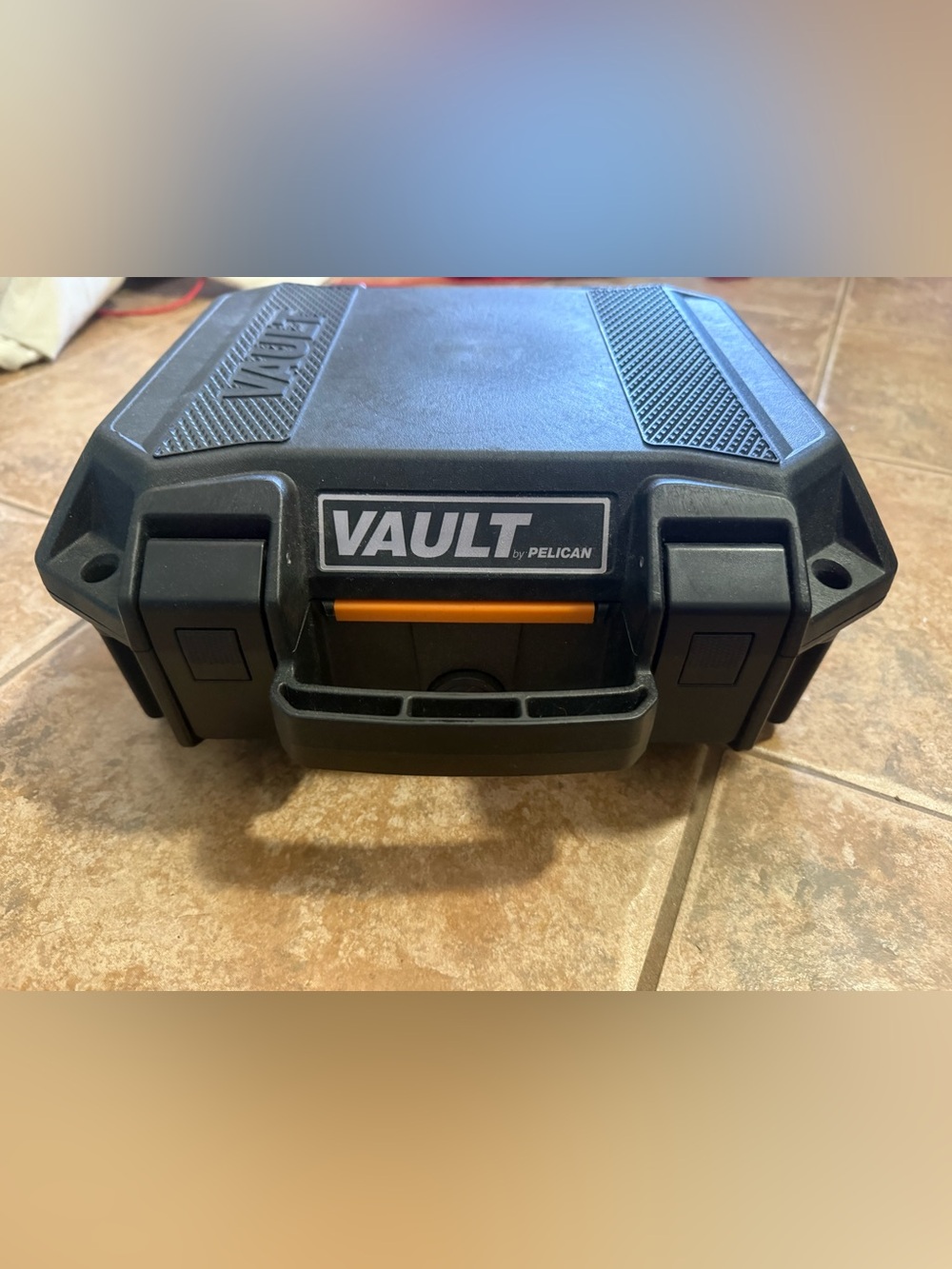 Pelican Vault Black Storage Case with Orange Accent